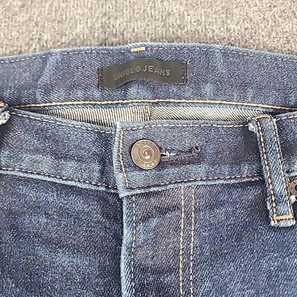 Uniqlo Selvedge Jeans Mens 34x33 Raw Japanese Kaihara Fabric Slim Straight Low - Picture 3 of 9